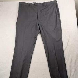 JWN Dress Pants Mens 44R Grey Traditional Fit Italian Wool Flat Front Slacks
